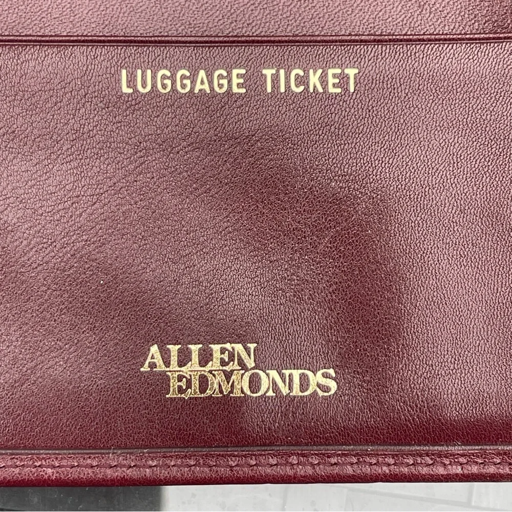 SOLD ALLEN Edmonds Genuine Leather travel passport holder wallet checks tickets - Picture 5 of 15